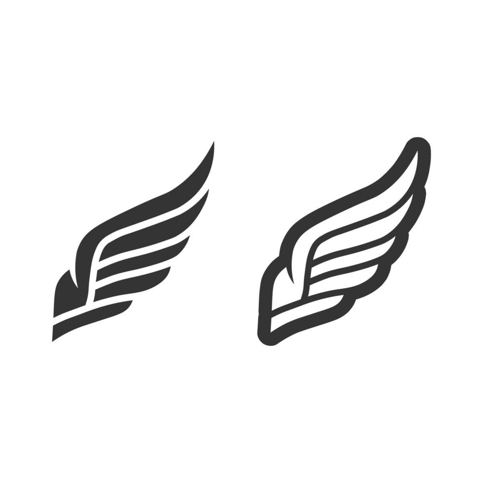 Vleugels zwart pictogrammen vector set. modern minimalistisch ontwerp reeks