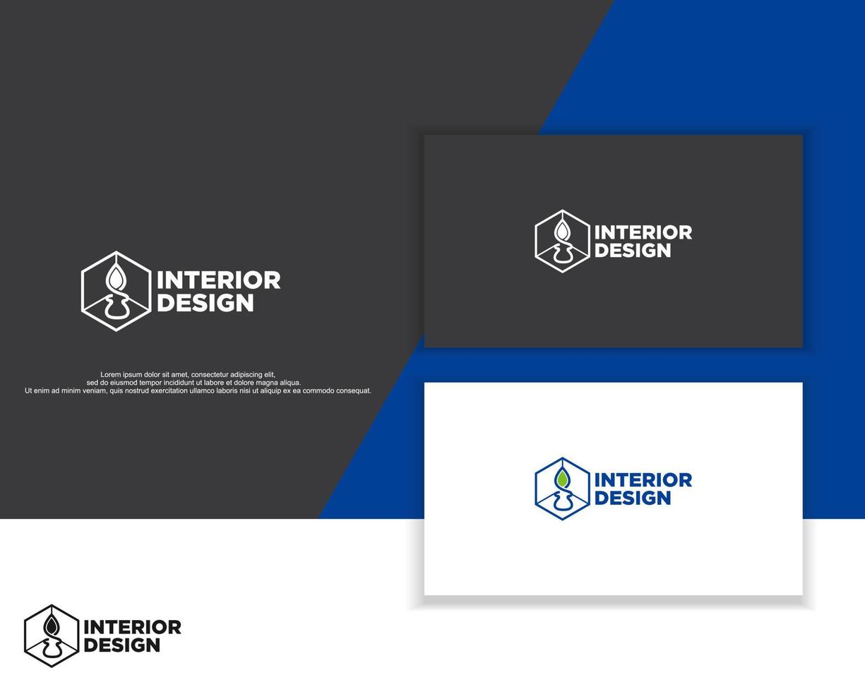 gemakkelijk interieur ontwerp logo in vorm veelhoeken vector