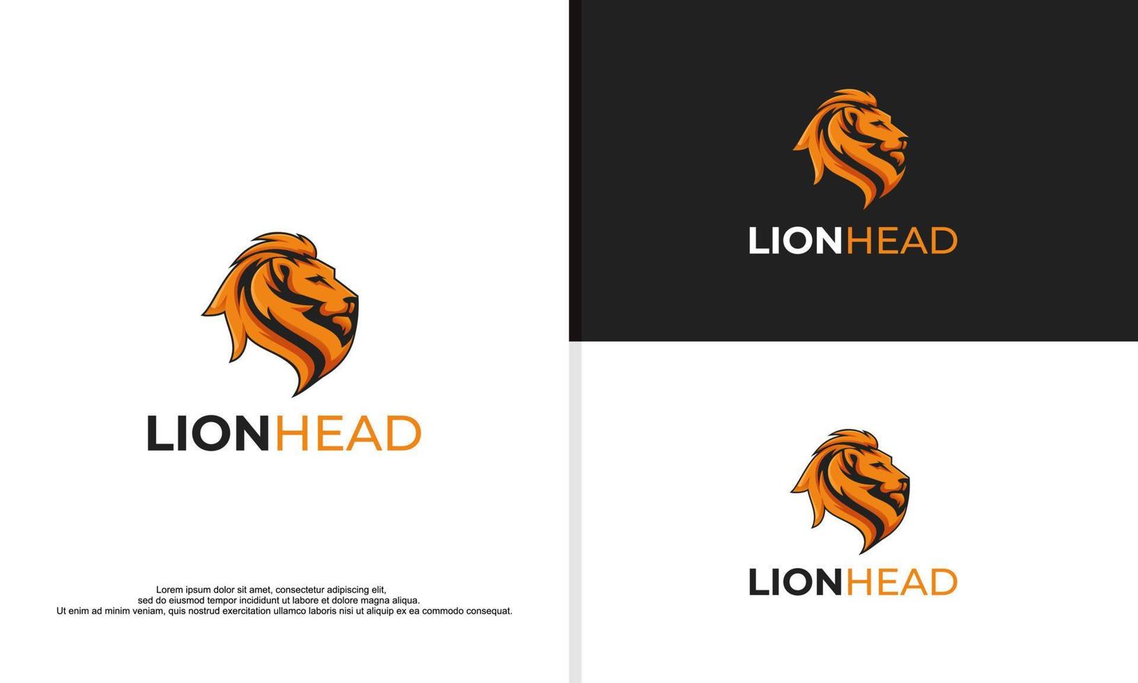 leeuw hoofd logo ontwerp vector illustratie