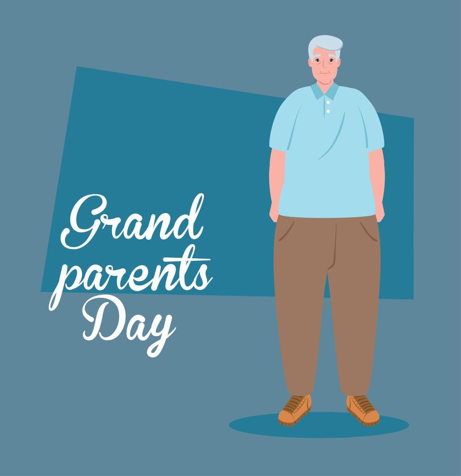 fijne grootoudersdag met schattige opa vector