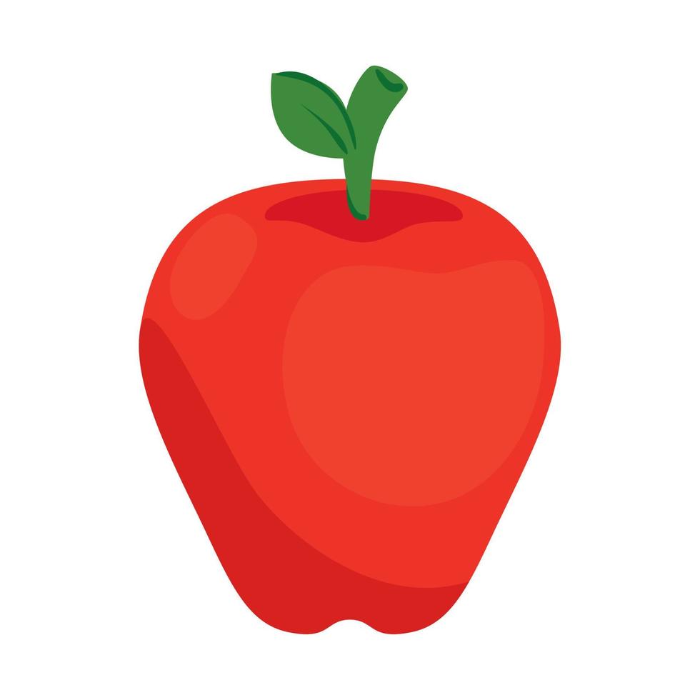 appel rood fruit Aan wit achtergrond vector