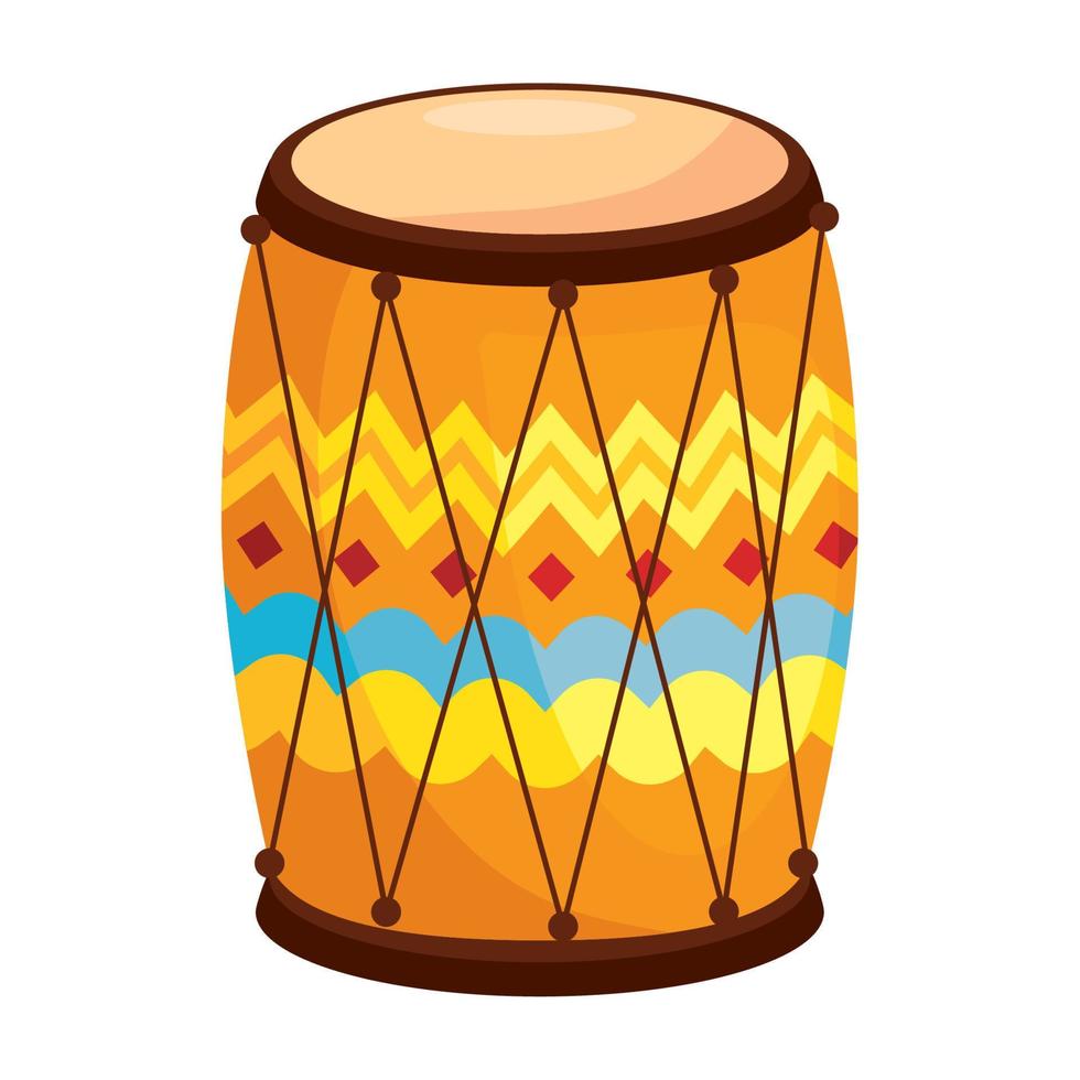 musical instrument trommel dhol Indisch traditioneel vector