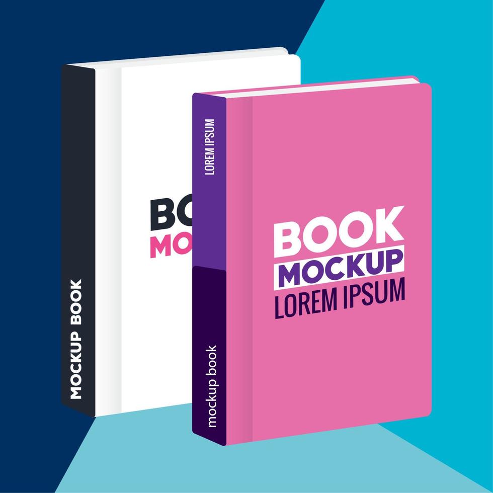 zakelijke identiteit branding model, mockup met boeken van covers wit en roze kleur vector