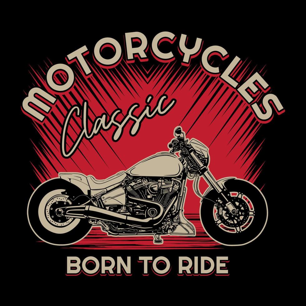 Op maat motorfietsen klassiek vector overhemd ontwerp