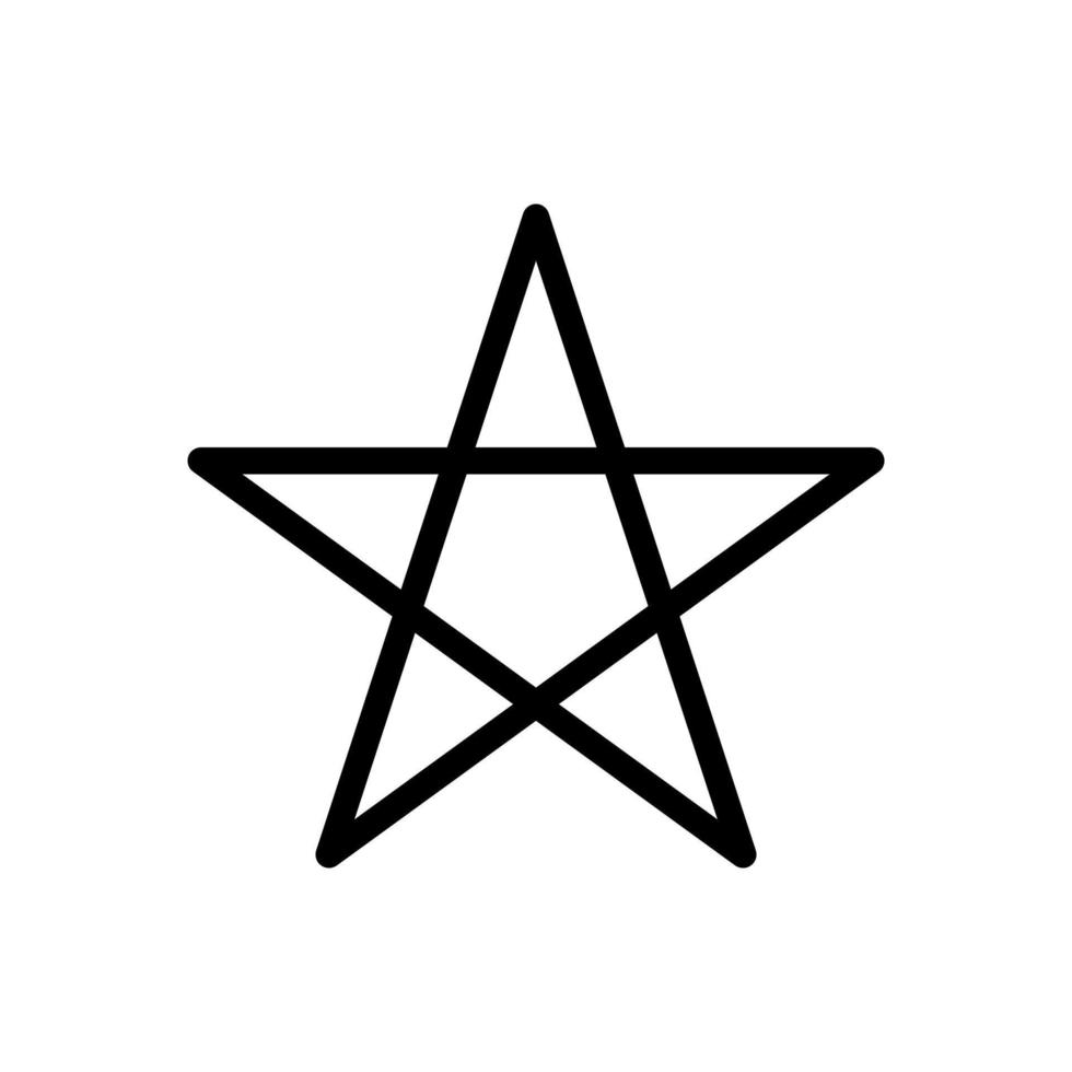 pentagram, vijf wees ster icoon in lijn stijl ontwerp geïsoleerd Aan wit achtergrond. bewerkbare hartinfarct. vector