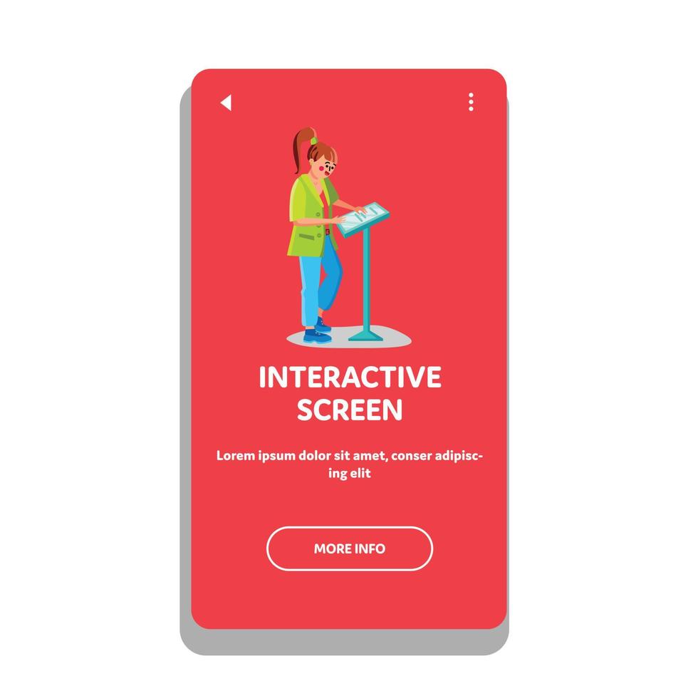 interactief scherm van digitaal apparaatje kiosk vector