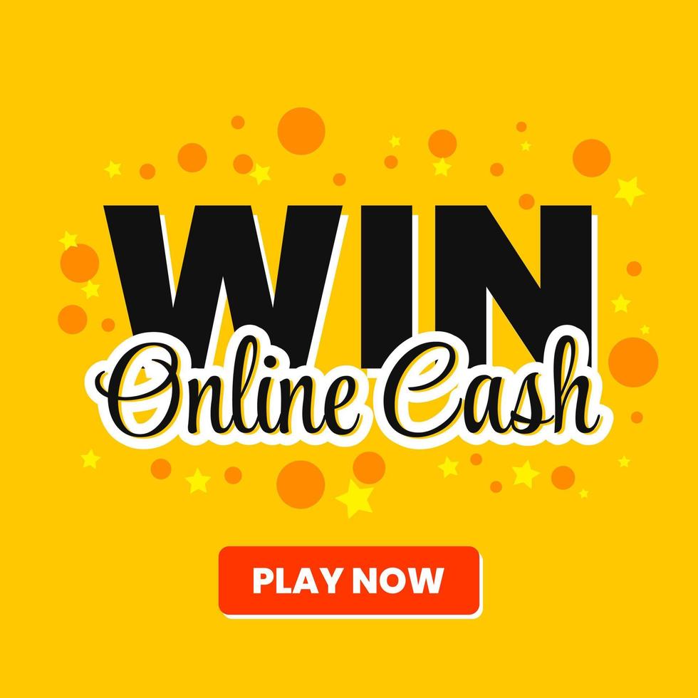 winnen online contant geld Speel online spellen web banier sjabloon ontwerp vector