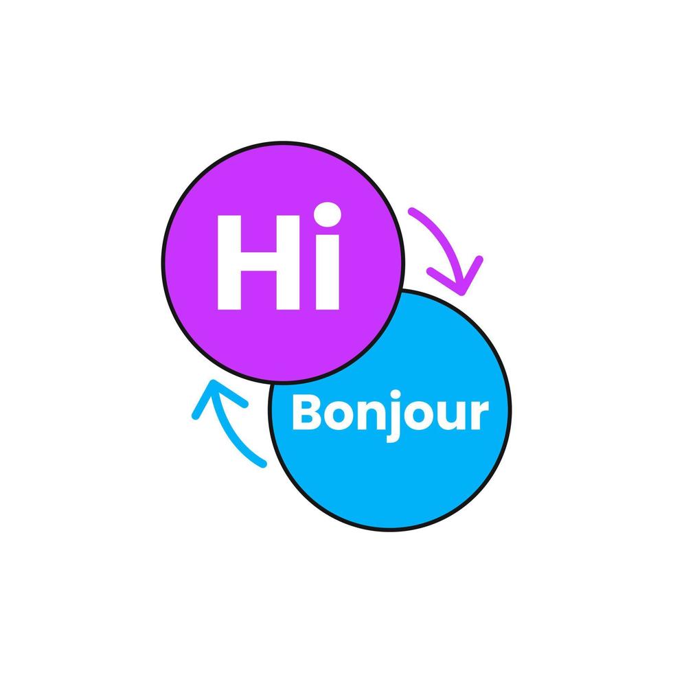 Engels Frans vertaling icoon etiket ontwerp vector