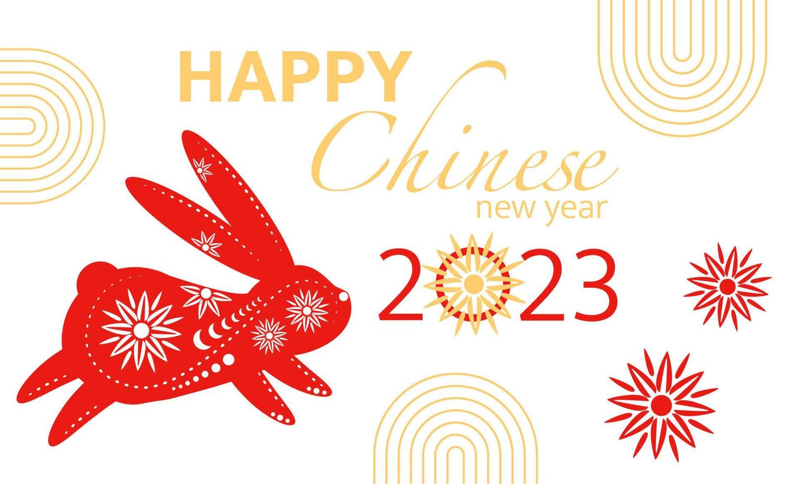 Chinese nieuw jaar groet kaart met decoratief konijn, 2023 nieuw jaar uitnodiging, kaart, groet, ansichtkaart, geschenk, vector illustratie.