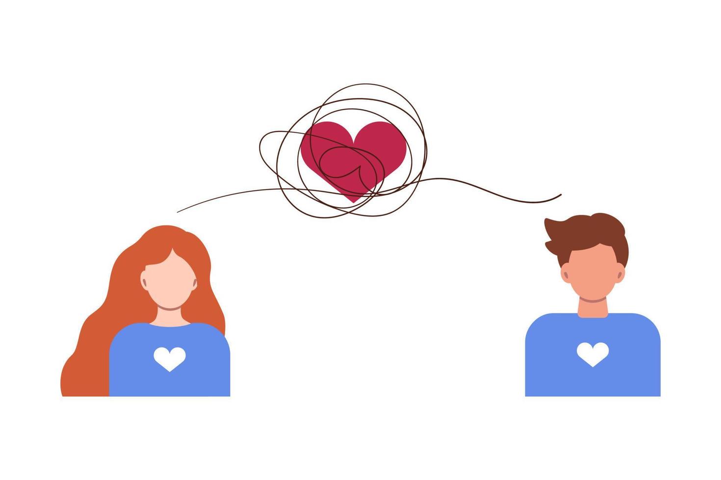 einde van liefde en liefhebbend relaties. eenzaamheid, scheiden en scheiding concept. vector illustratie