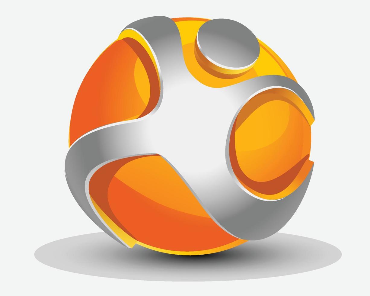 realistisch 3d logo ontwerp bal cirkel gaming gedetailleerd modern vector