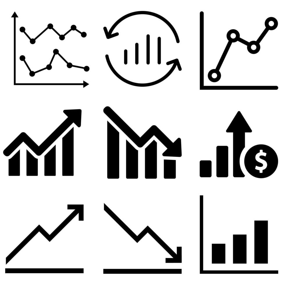 tabel icoon vector set. analyse illustratie teken verzameling. analytics symbool of logo.