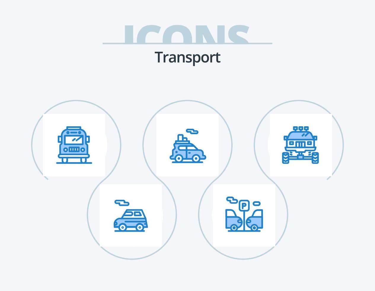 vervoer blauw icoon pak 5 icoon ontwerp. . . vervoer. vervoer. auto vector