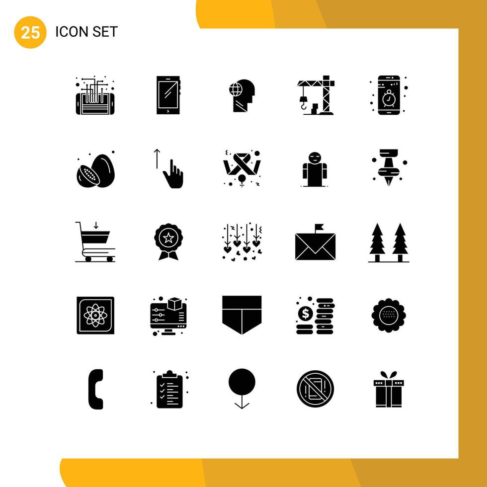 voorraad vector icoon pak van 25 lijn tekens en symbolen voor kraan architectuur android denken hoofd bewerkbare vector ontwerp elementen