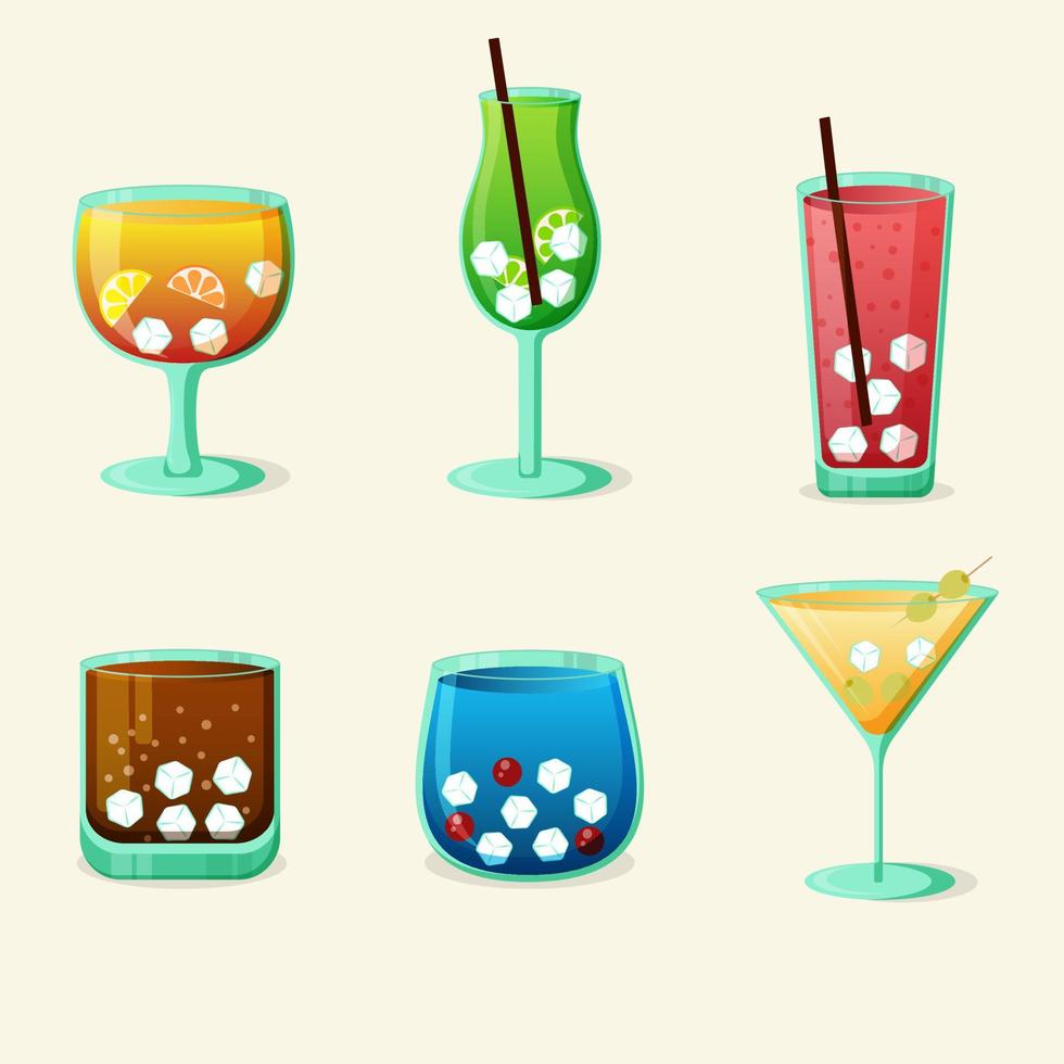 reeks van bar cocktails. vector illustratie