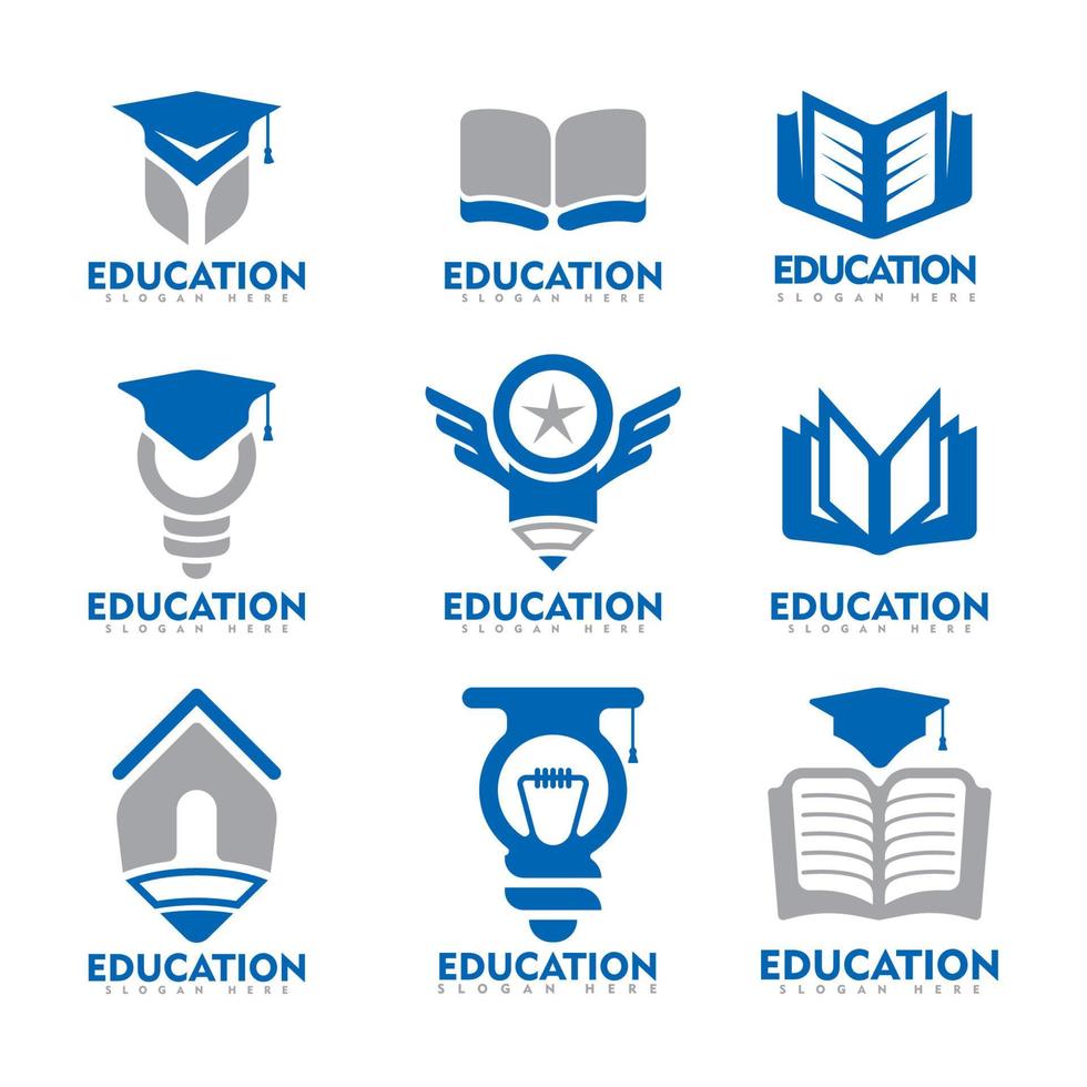 onderwijs logo set vector