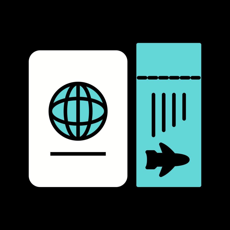 ticket en paspoort vector icoon