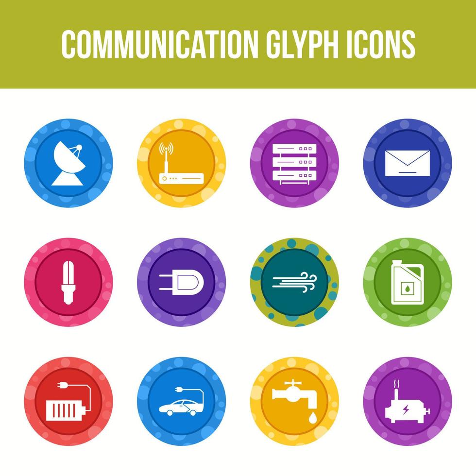 uniek communicatie vector glyph icoon reeks