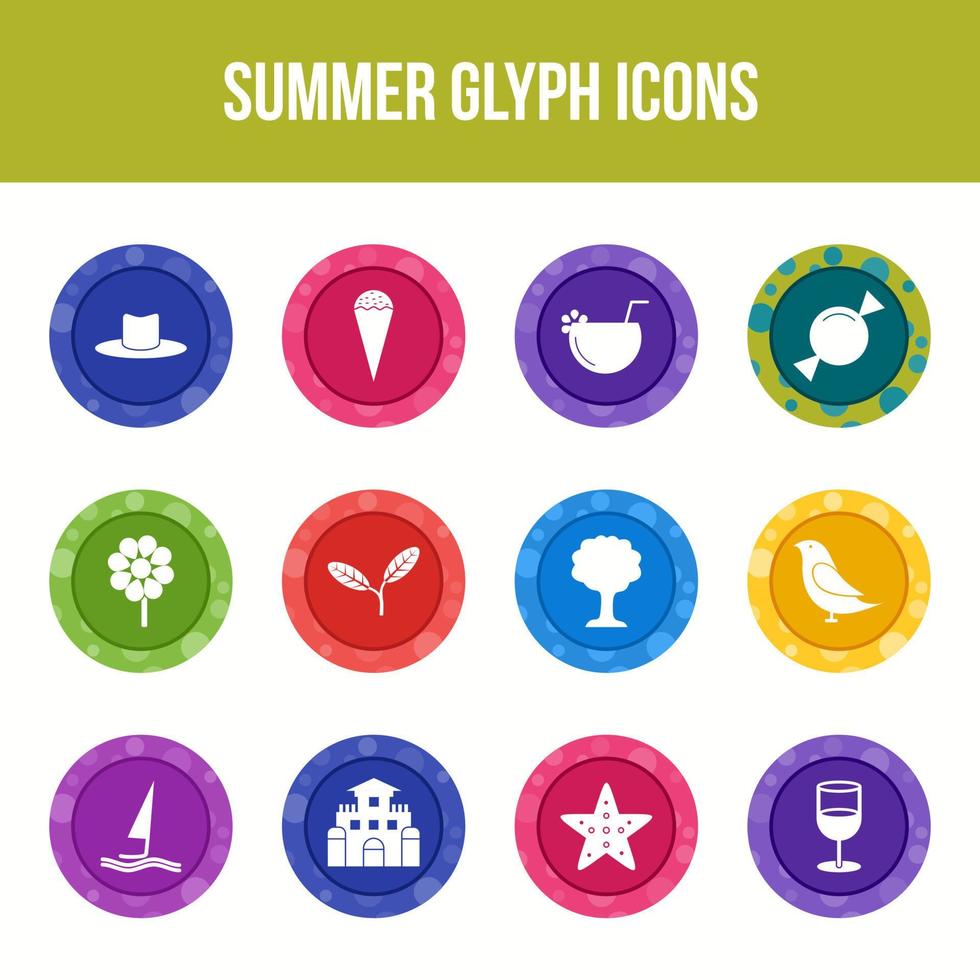 uniek zomer vector glyph icoon reeks