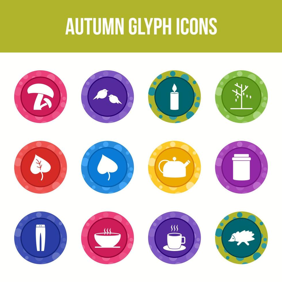 uniek herfst vector glyph icoon reeks