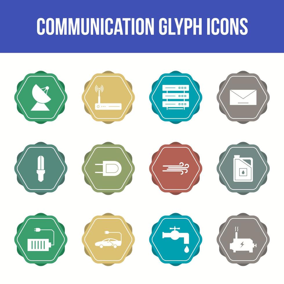 uniek communicatie vector glyph icoon reeks