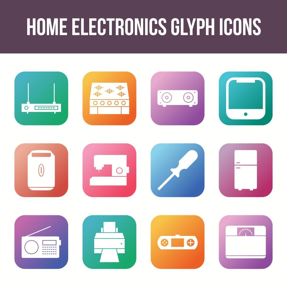 uniek huis elektronica vector glyph icoon reeks