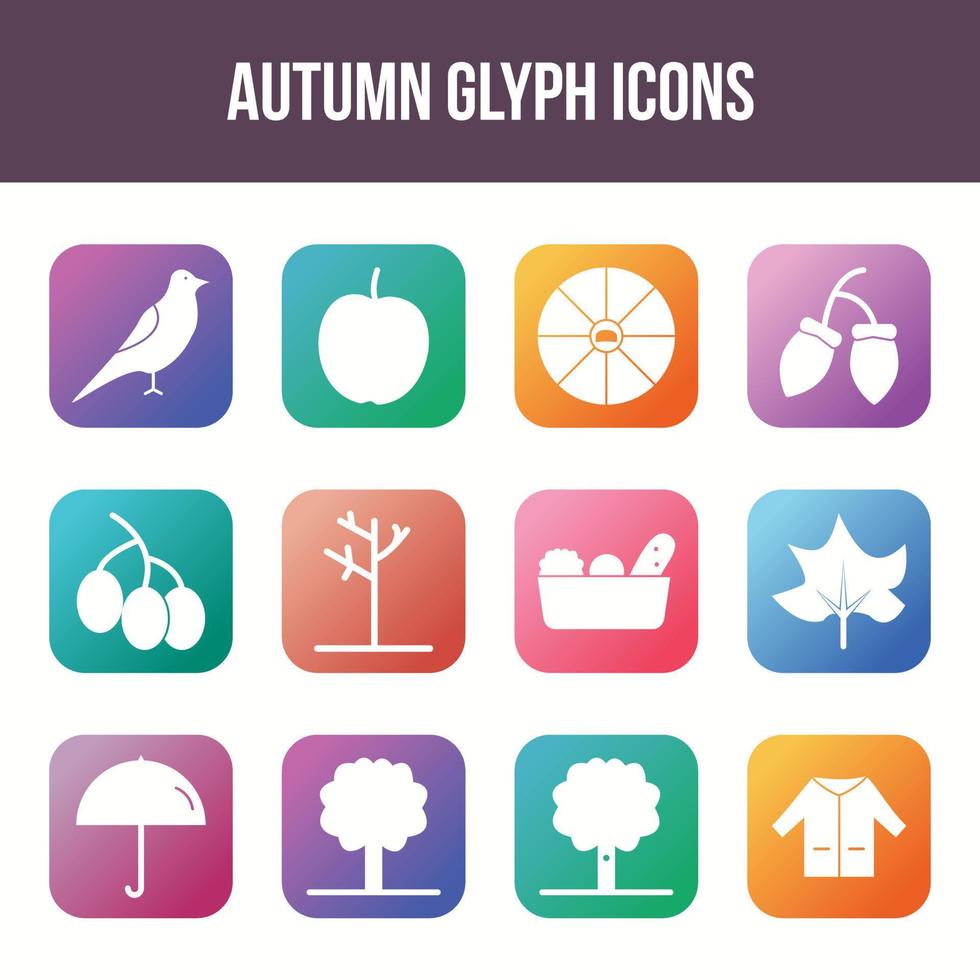 uniek herfst vector glyph icoon reeks