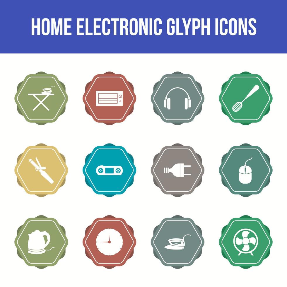 uniek huis elektronisch vector glyph icoon reeks