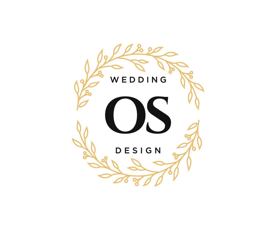 os initialen brief bruiloft monogram logos verzameling, hand- getrokken modern minimalistisch en bloemen Sjablonen voor uitnodiging kaarten, opslaan de datum, elegant identiteit voor restaurant, boetiek, cafe in vector