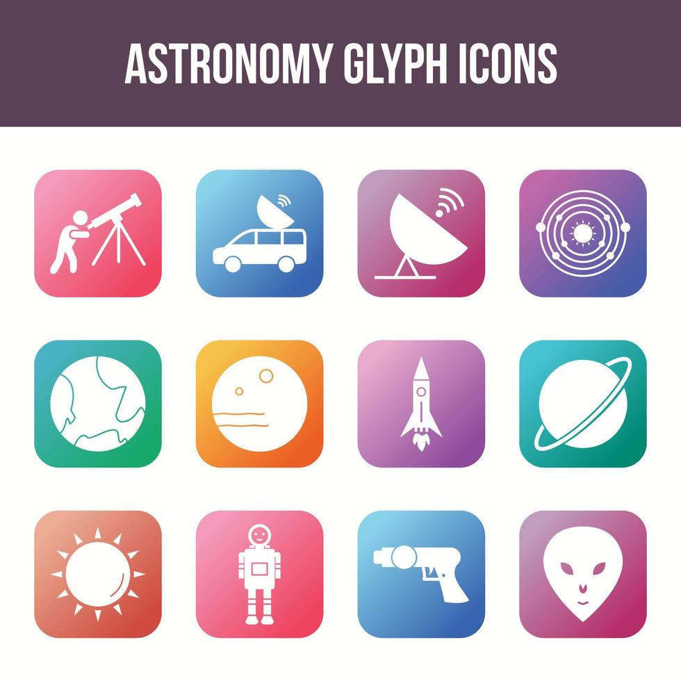 uniek astronomie vector glyph icoon reeks