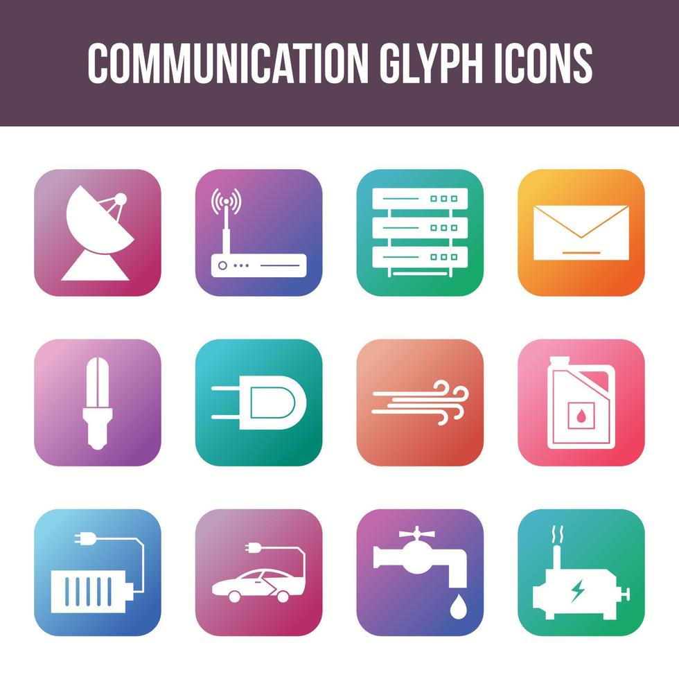 uniek communicatie vector glyph icoon reeks