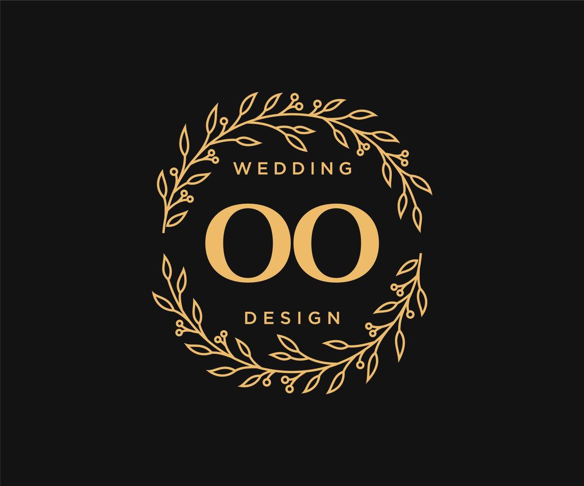 ooo initialen brief bruiloft monogram logos verzameling, hand- getrokken modern minimalistisch en bloemen Sjablonen voor uitnodiging kaarten, opslaan de datum, elegant identiteit voor restaurant, boetiek, cafe in vector