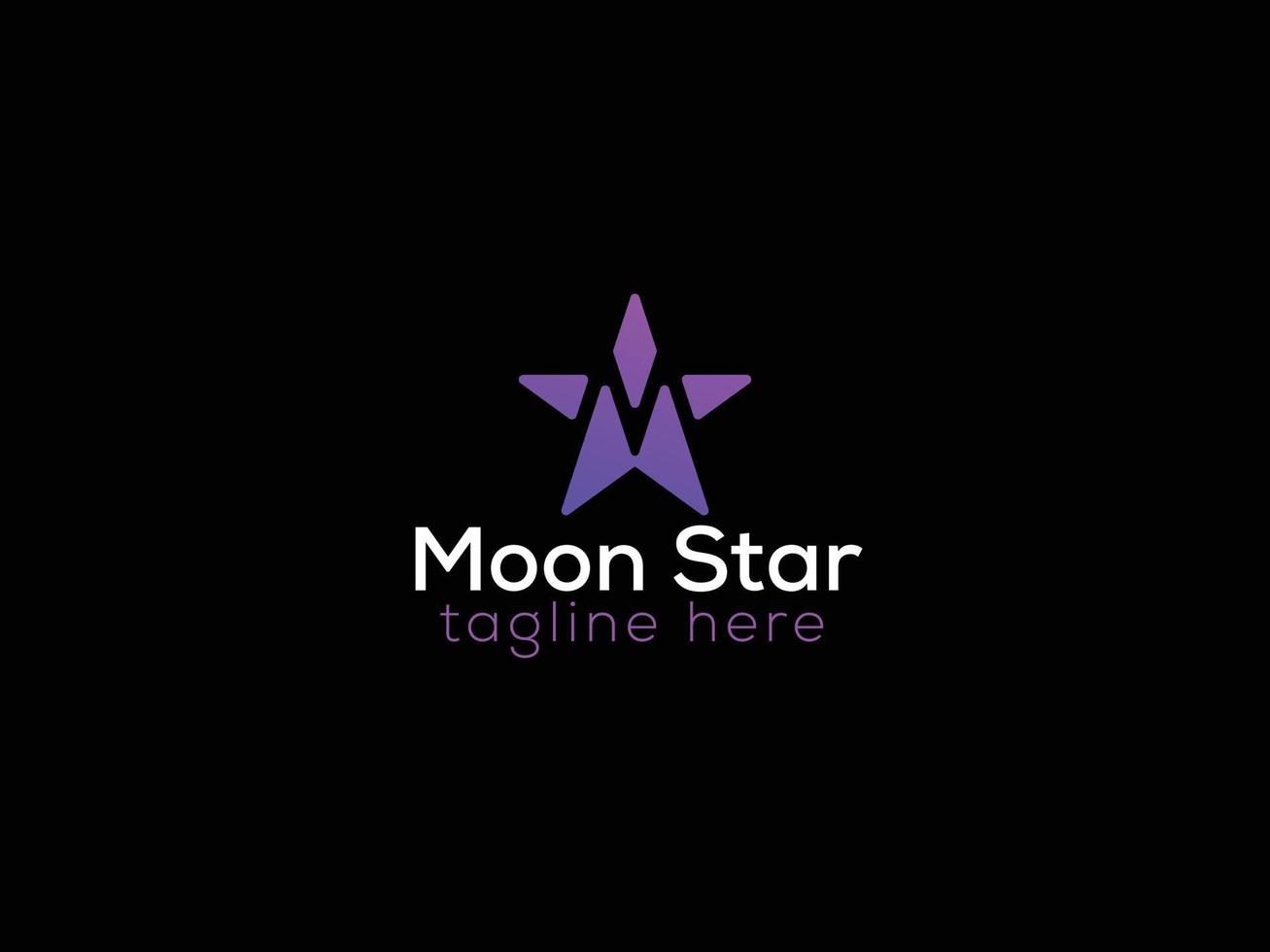 maan ster logo ontwerp m brief logo ster logo vector