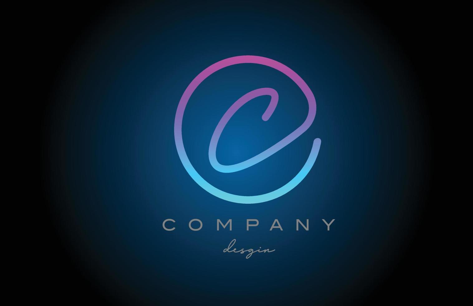 roze c alfabet brief logo icoon ontwerp. handgeschreven verbonden creatief sjabloon voor bedrijf en bedrijf vector