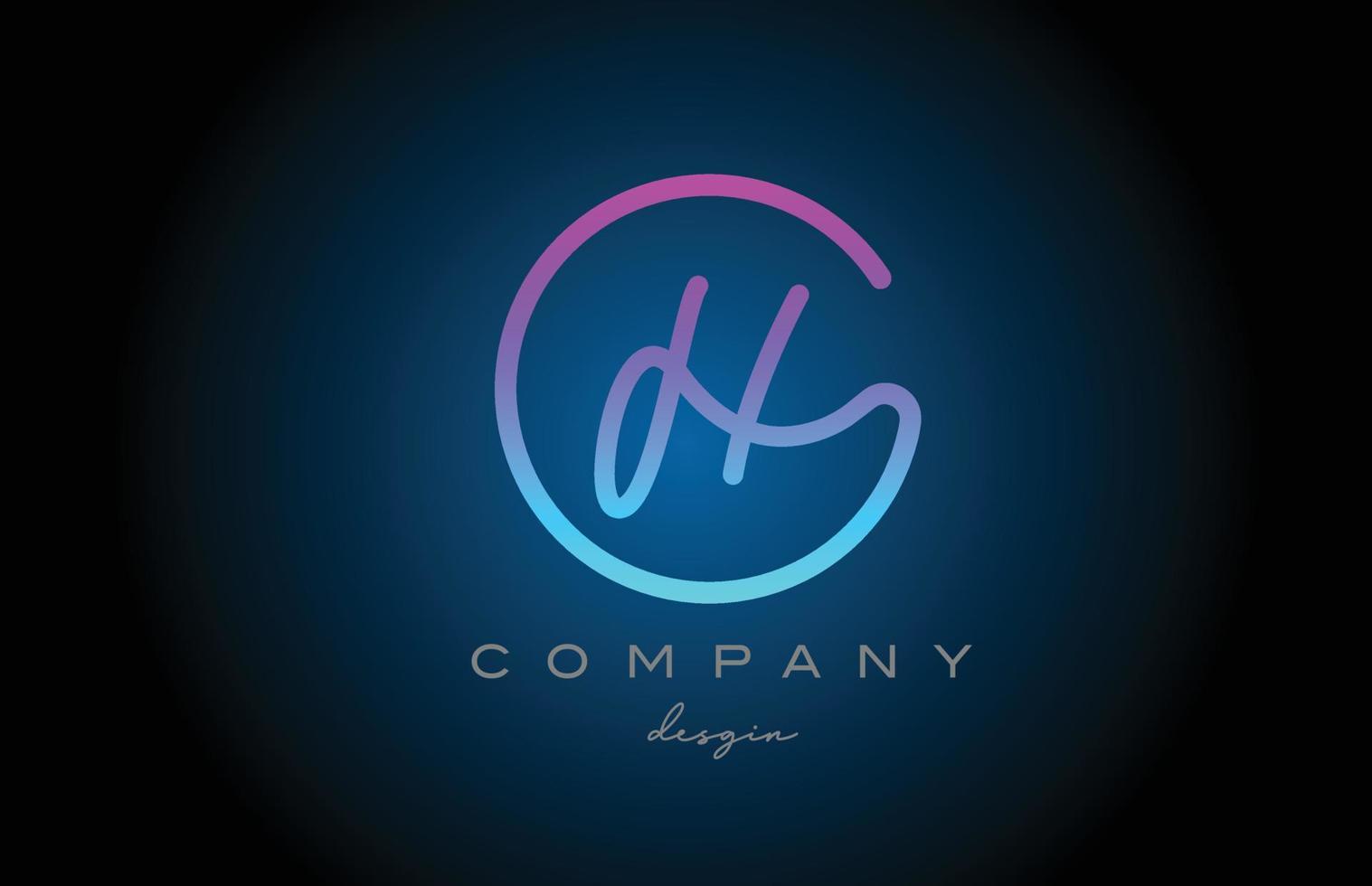 roze h alfabet brief logo icoon ontwerp. handgeschreven verbonden creatief sjabloon voor bedrijf en bedrijf vector