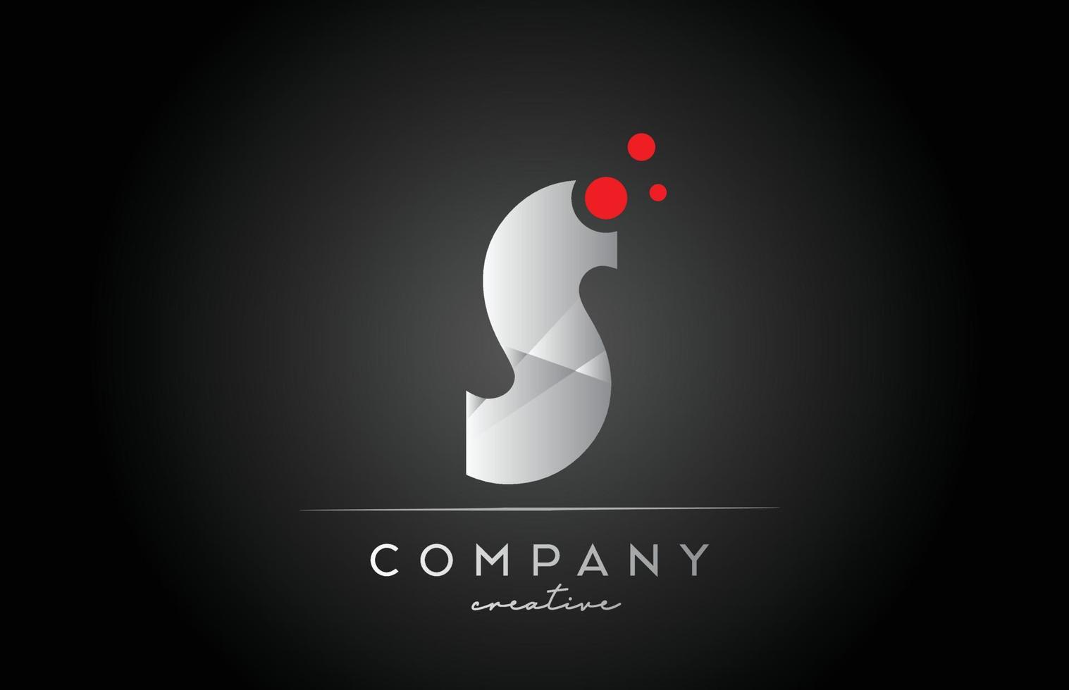 zwart s alfabet brief logo icoon met rood punt. ontwerp geschikt voor een bedrijf of bedrijf vector