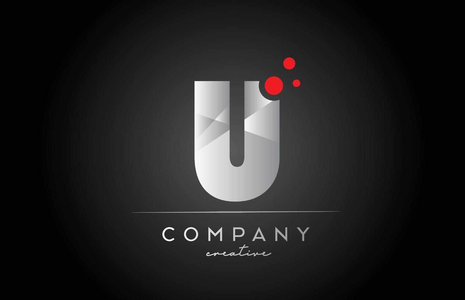 zwart u alfabet brief logo icoon met rood punt. ontwerp geschikt voor een bedrijf of bedrijf vector