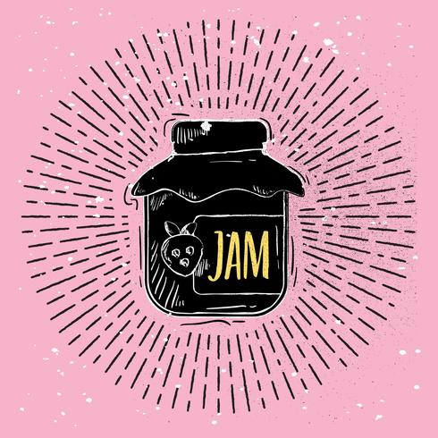 Hand getrokken Vector Jam Jar Illustration