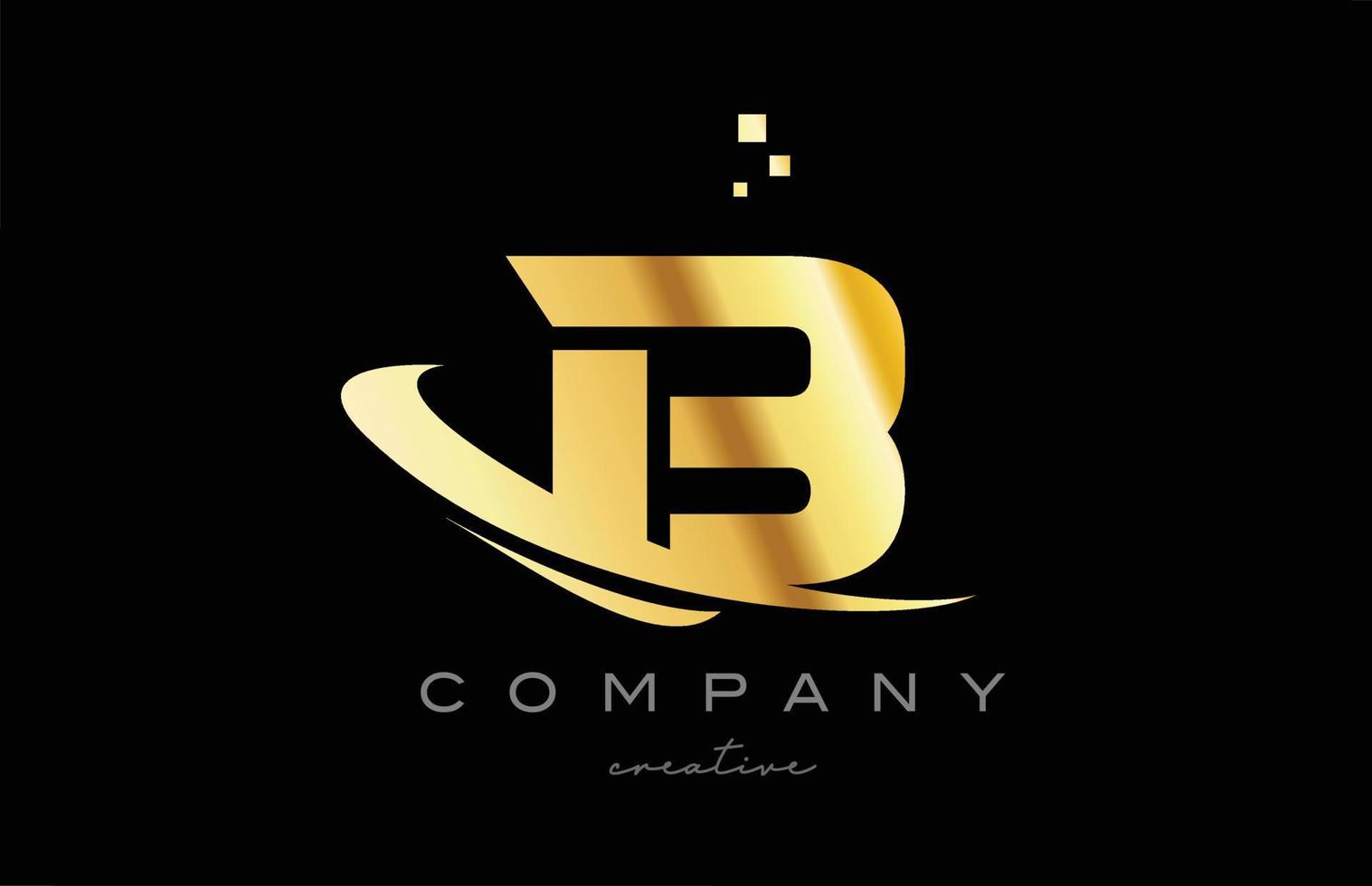 goud gouden swoosh b alfabet brief logo icoon met geel kleur. ontwerp voor een bedrijf of bedrijf vector