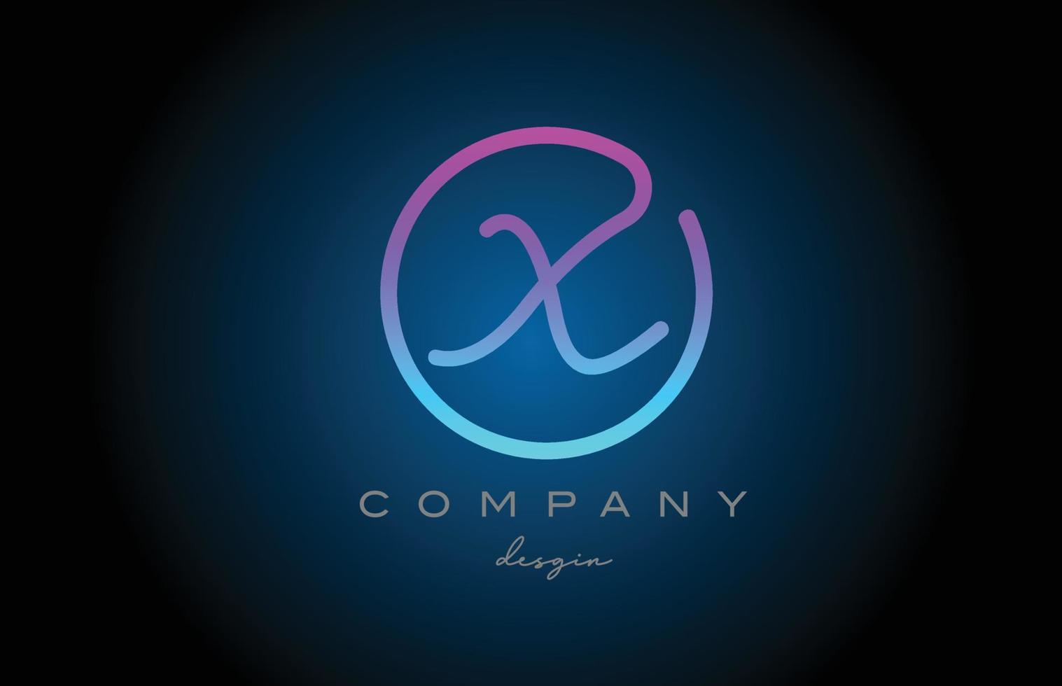 roze X alfabet brief logo icoon ontwerp. handgeschreven verbonden creatief sjabloon voor bedrijf en bedrijf vector