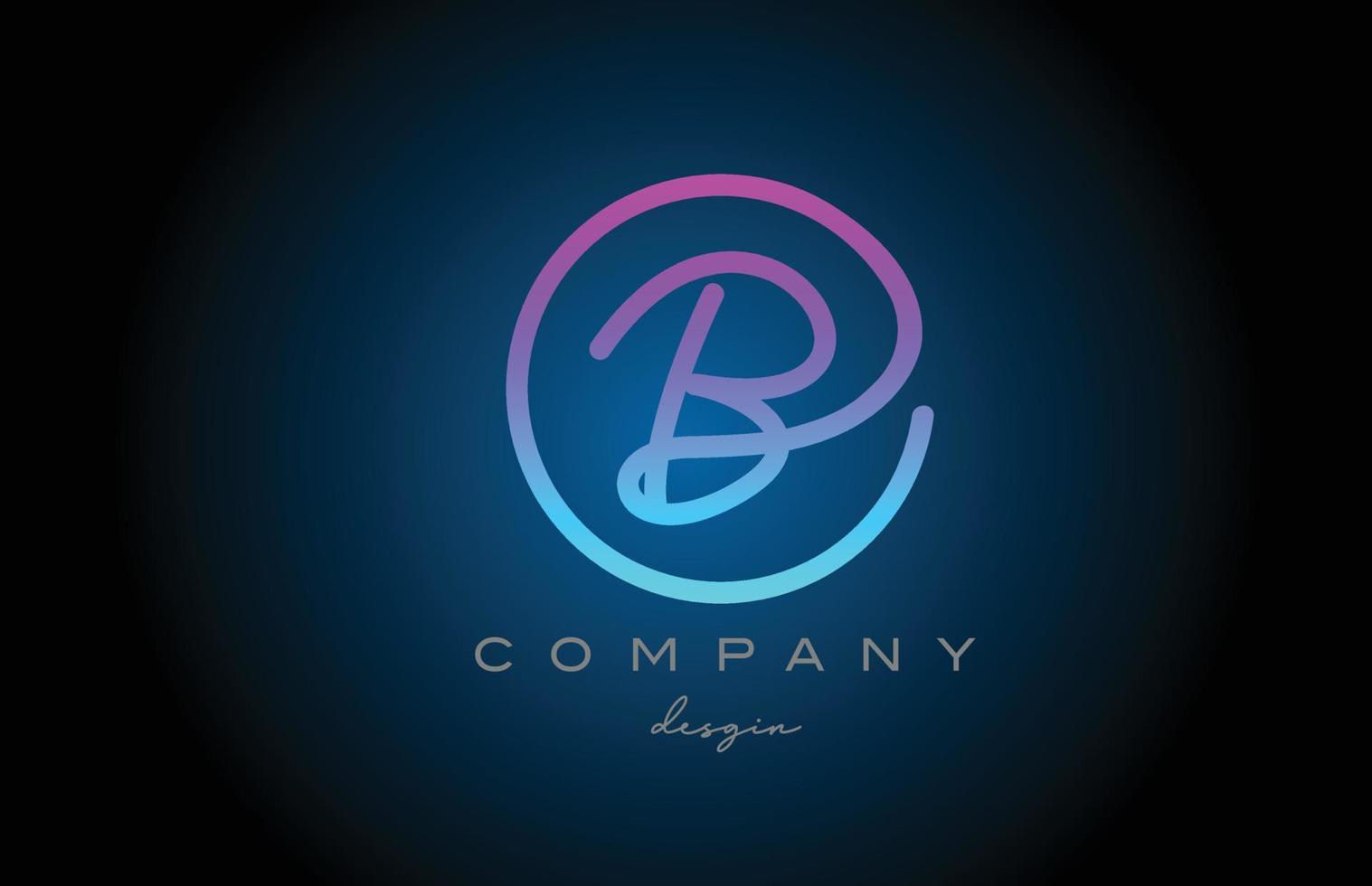 roze b alfabet brief logo icoon ontwerp. handgeschreven verbonden creatief sjabloon voor bedrijf en bedrijf vector