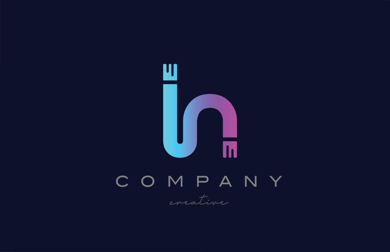 h roze en blauw alfabet brief logo icoon ontwerp. creatief sjabloon geschikt voor een bedrijf of bedrijf vector