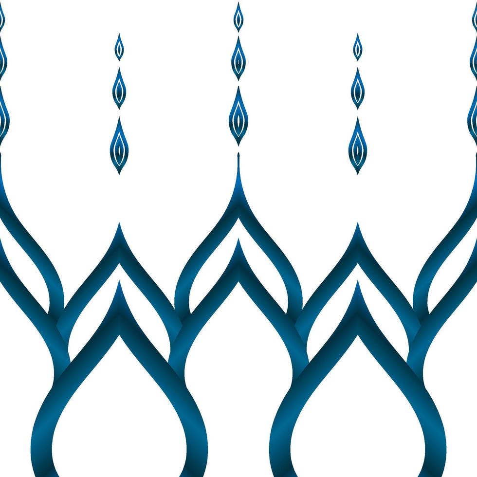 abstract blauw water laten vallen vorm lijn kleding stof patronen Aan wit achtergrond. meetkundig etnisch boho motief wijnoogst retro modern stijl. kleding stof textiel naadloos patroon kunst afdrukken vector illustratie.