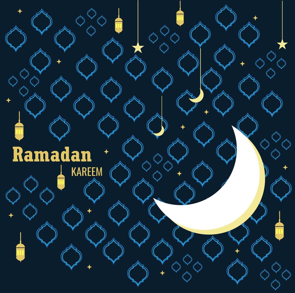 maan en ster achtergrond Ramadan kareem. vector