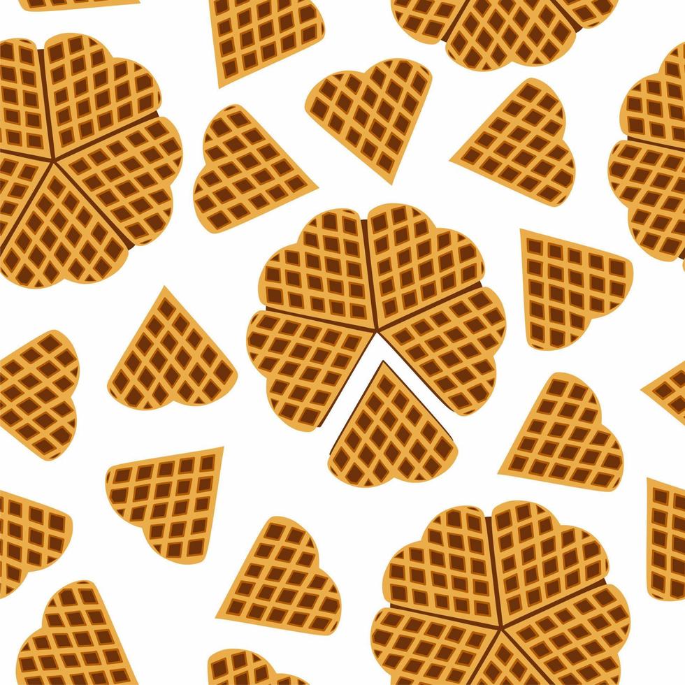 valentijnsdag dag zoet lunch. naadloos patroon. harten vorm gebakje. zoet koekjes. liefde dag. smakelijk eigengemaakt wafels. nagerecht. afdrukken, kleding stof, textiel, omhulsel papier. vector