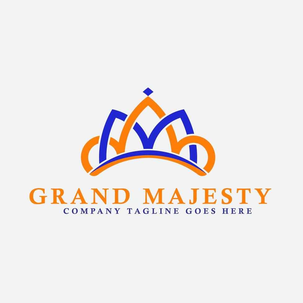 majesteit-01kroon luxueus Koninklijk logo voor sieraden, bruiloft, hotel of mode vector