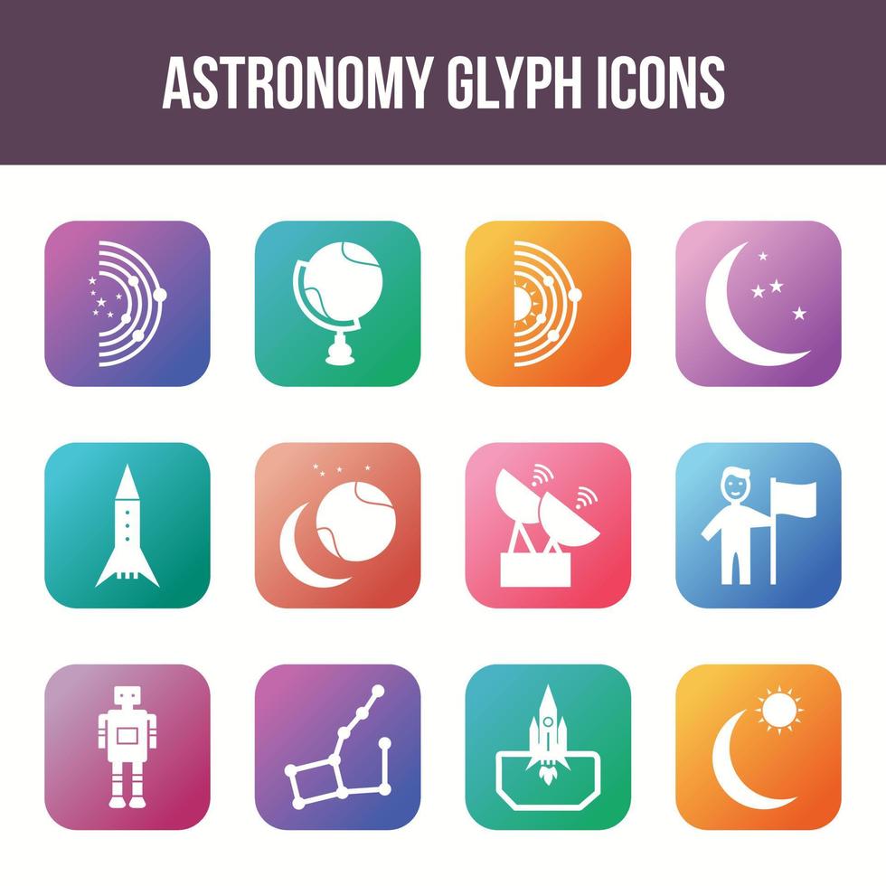 uniek astronomie vector glyph icoon reeks