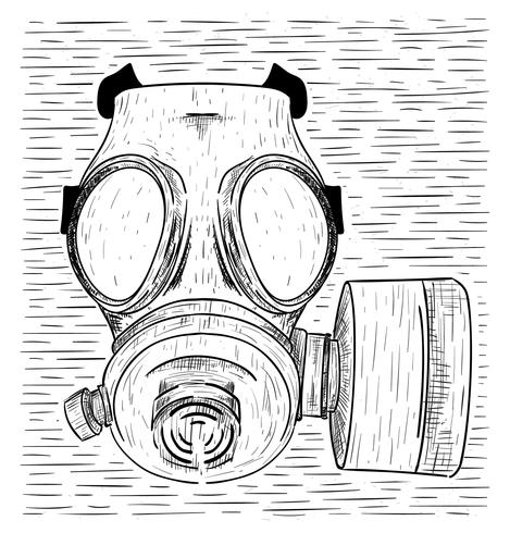 Hand getrokken Vector gasmasker illustratie