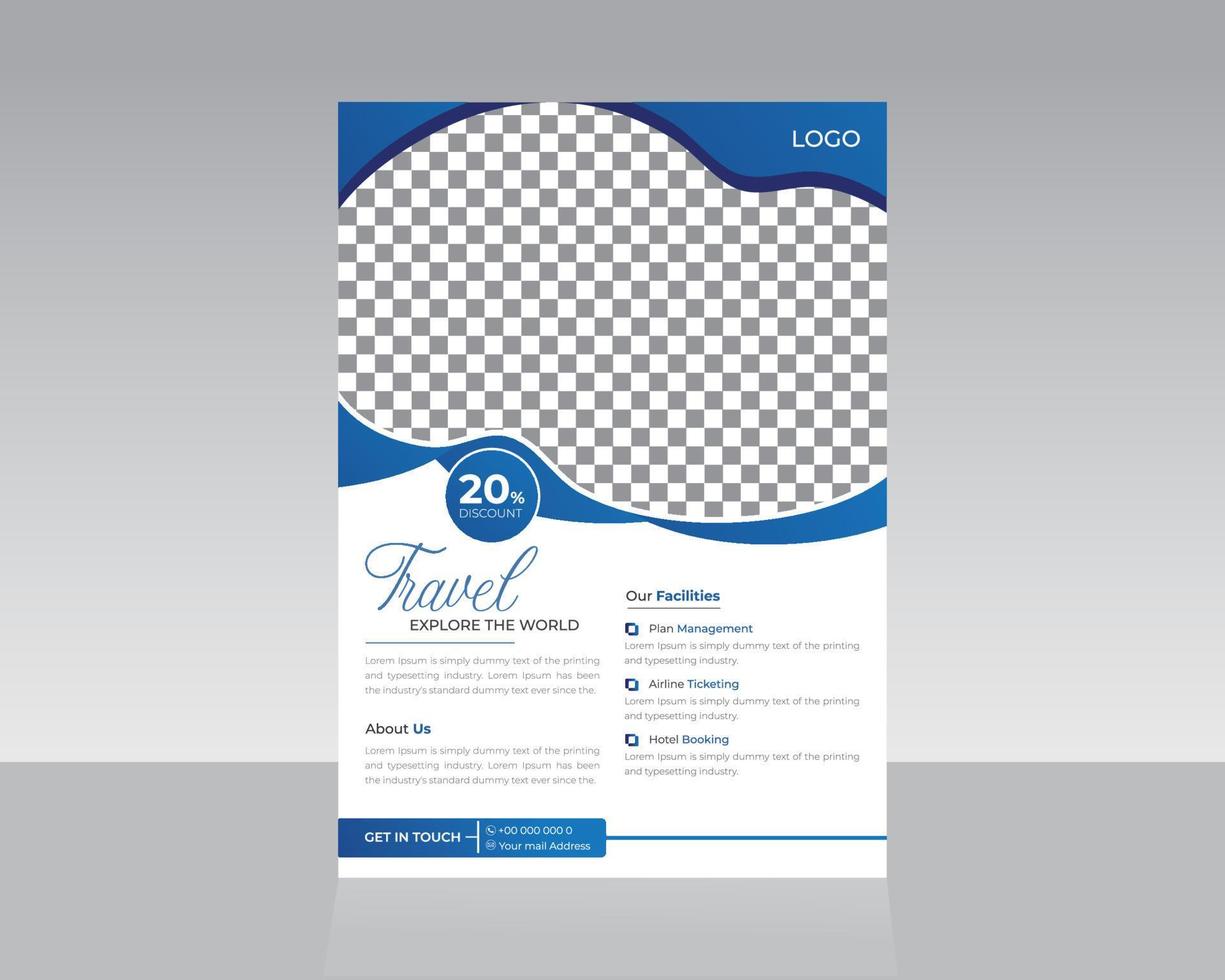 tours of reizen folder sjabloon ontwerp vector