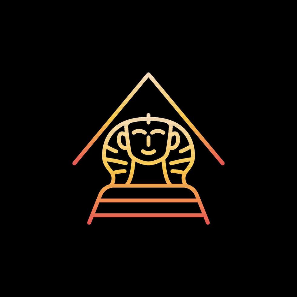 Egyptische sfinx vector Egypte cultuur concept schets kleurrijk icoon